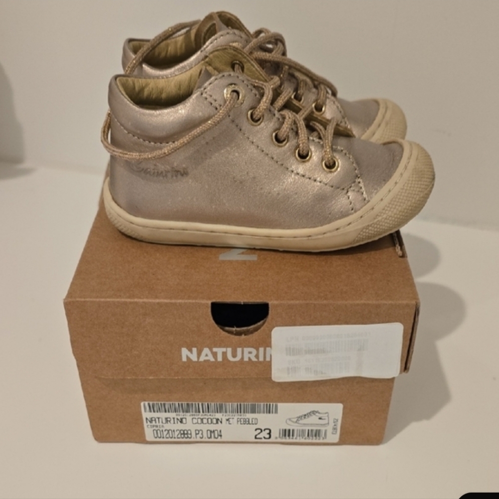 Naturino Kids Metallic Gold Sneakers